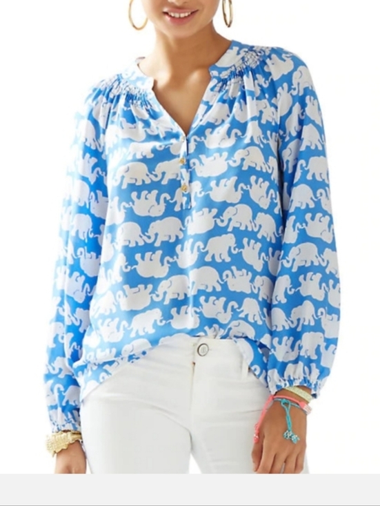 Lilly Pulitzer Tops - Lilly Pulitzer Tusk in the Sun Elsa Silk Blouse